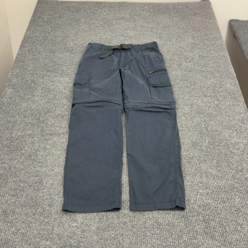 BC Clothing Convertible Cargo Pants Mens M Gray Cotton Nylon Zip Off Hiking Gorp